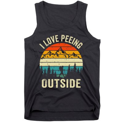 I Love Peeing Outside Retro Funny Camping Hiking Outdoor Tank Top