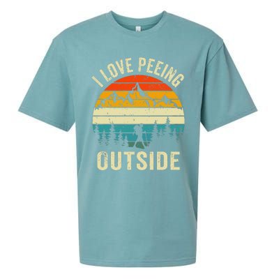 I Love Peeing Outside Retro Funny Camping Hiking Outdoor Sueded Cloud Jersey T-Shirt