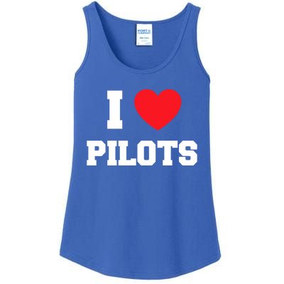 I Love Pilots Cute Gift Ladies Essential Tank