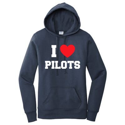 I Love Pilots Cute Gift Women's Pullover Hoodie