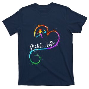 I Love Pickleball Watercolors Funny Pickleball Girl Player T-Shirt