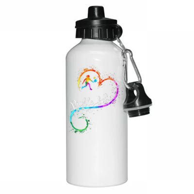 I Love Pickleball Watercolors Funny Pickleball Girl Player Aluminum Water Bottle