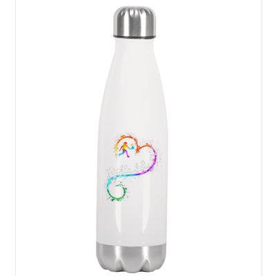 I Love Pickleball Watercolors Funny Pickleball Girl Player Stainless Steel Insulated Water Bottle