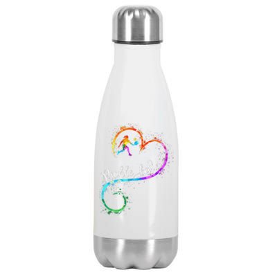 I Love Pickleball Watercolors Funny Pickleball Girl Player Stainless Steel Insulated Water Bottle