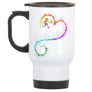 I Love Pickleball Watercolors Funny Pickleball Girl Player Stainless Steel Travel Mug