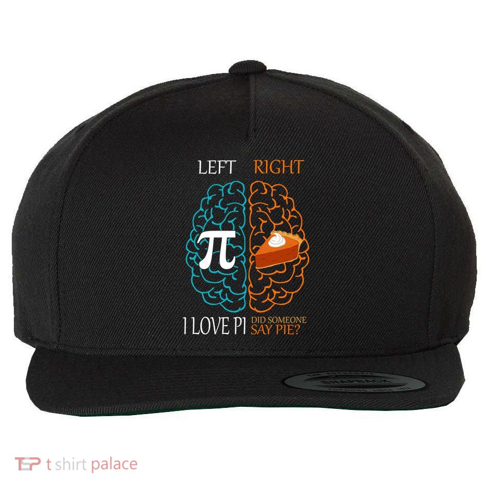 I Love Pi Did Someone Say Pie Brain Left Right Wool Snapback Cap