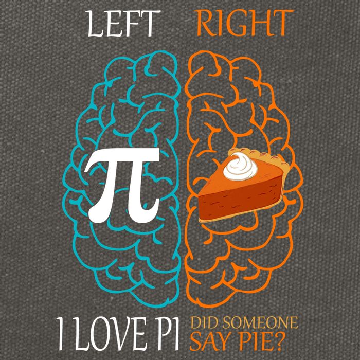I Love Pi Did Someone Say Pie Brain Left Right Cotton Canvas Backpack