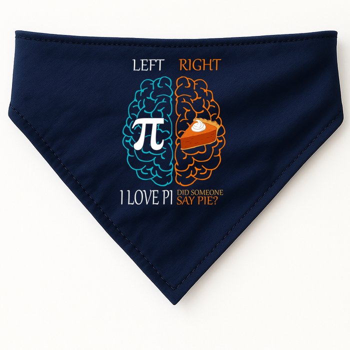 I Love Pi Did Someone Say Pie Brain Left Right USA-Made Doggie Bandana