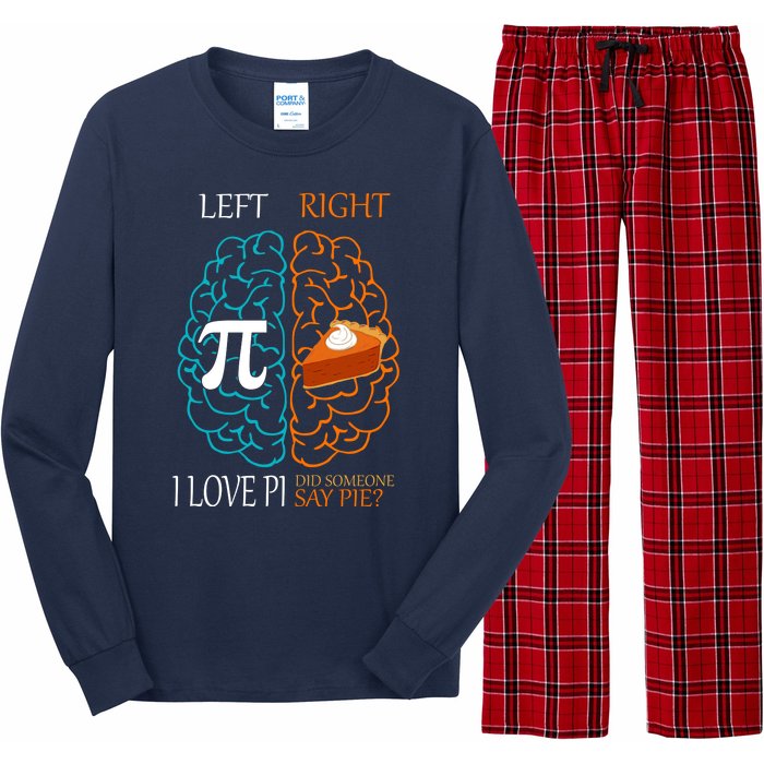 I Love Pi Did Someone Say Pie Brain Left Right Long Sleeve Pajama Set