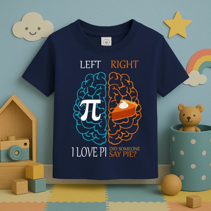 I Love Pi Did Someone Say Pie Brain Left Right Toddler T-Shirt