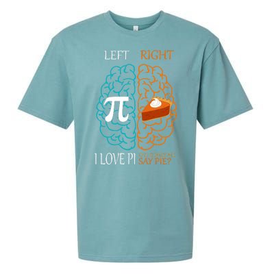 I Love Pi Did Someone Say Pie Brain Left Right Sueded Cloud Jersey T-Shirt