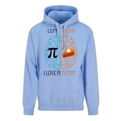 I Love Pi Did Someone Say Pie Brain Left Right Unisex Surf Hoodie