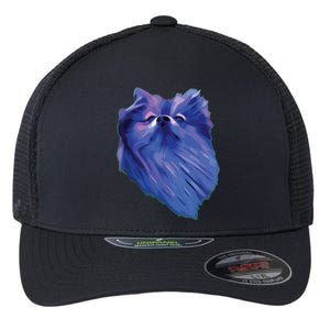 I Love Pomeranians Purple Pom Dog Flexfit Unipanel Trucker Cap