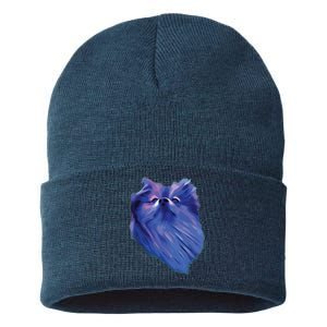 I Love Pomeranians Purple Pom Dog Sustainable Knit Beanie