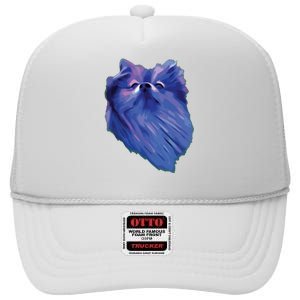 I Love Pomeranians Purple Pom Dog High Crown Mesh Back Trucker Hat