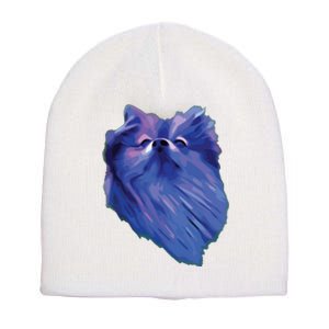 I Love Pomeranians Purple Pom Dog Short Acrylic Beanie