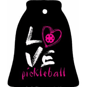 I Love Pickleball Funny Pickle Ball Tee for Player shirt Ceramic Bell Ornament