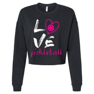 I Love Pickleball Funny Pickle Ball Tee for Player shirt Cropped Pullover Crew