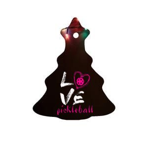 I Love Pickleball Funny Pickle Ball Tee for Player shirt Ceramic Tree Ornament