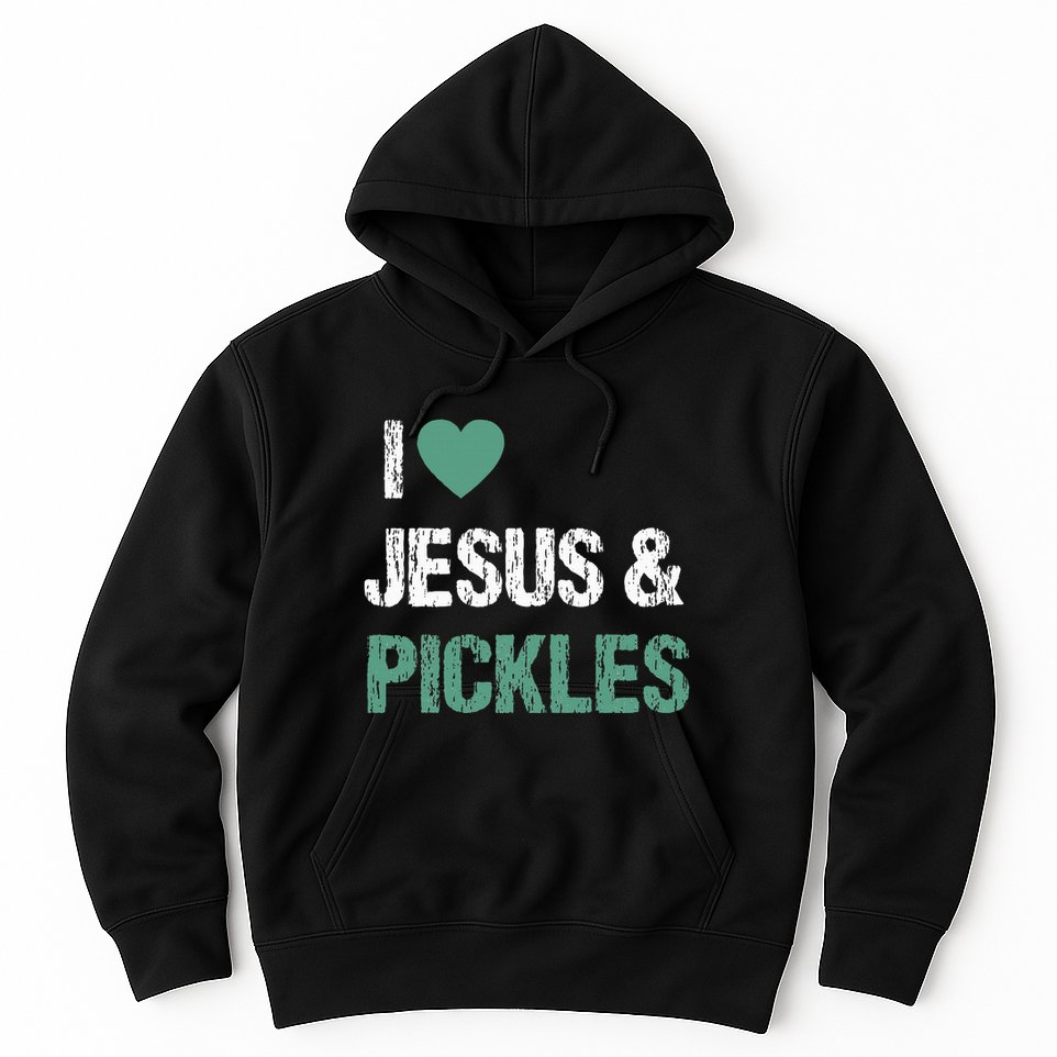 I Love Pickles & Jesus Funny Quote Saying Humor Hoodie