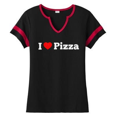 I Love Pizza Pizza Party Pizza Lover Food Vintage Style Ladies Halftime Notch Neck Tee