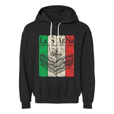 Italian Lasagna Periodic Table Elements Italian Flag Lasagna Garment-Dyed Fleece Hoodie