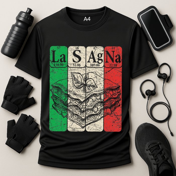 Italian Lasagna Periodic Table Elements Italian Flag Lasagna Cooling Performance Crew T-Shirt