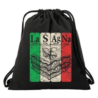 Italian Lasagna Periodic Table Elements Italian Flag Lasagna Drawstring Bag