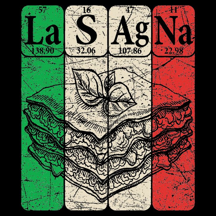 Italian Lasagna Periodic Table Elements Italian Flag Lasagna 16 in Basic Backpack