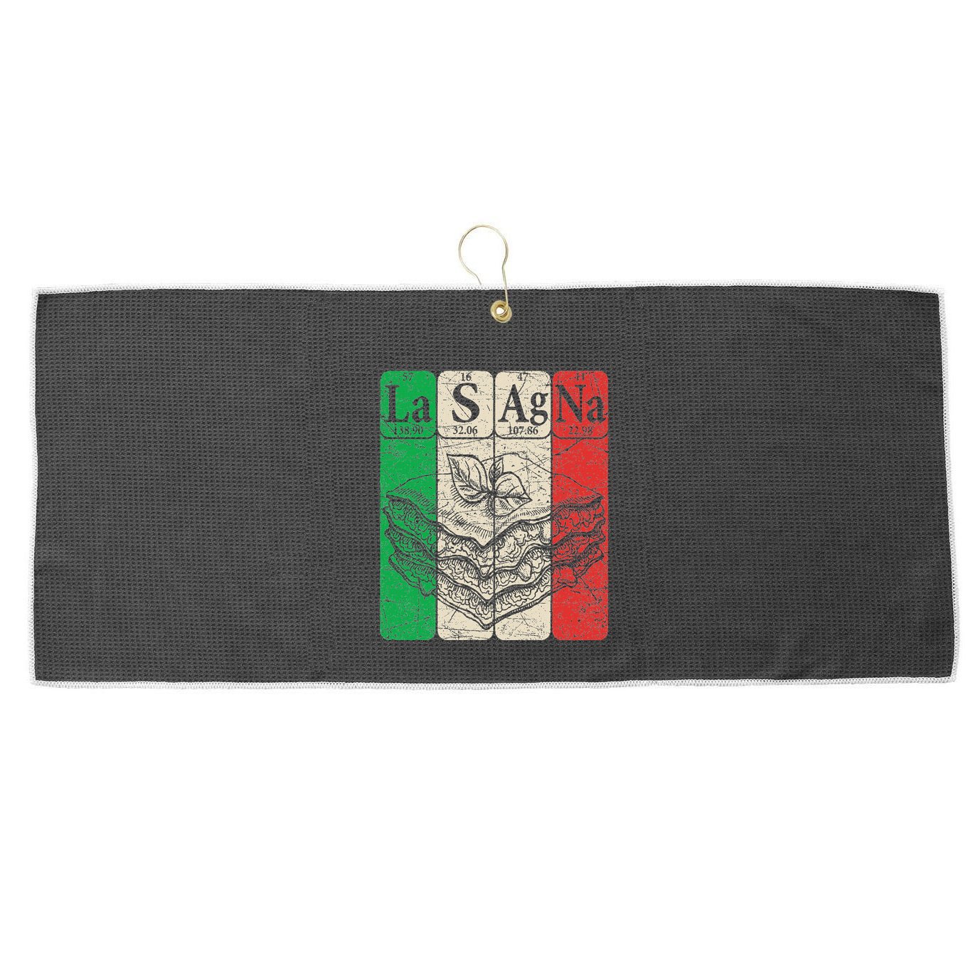 Italian Lasagna Periodic Table Elements Italian Flag Lasagna Large Microfiber Waffle Golf Towel