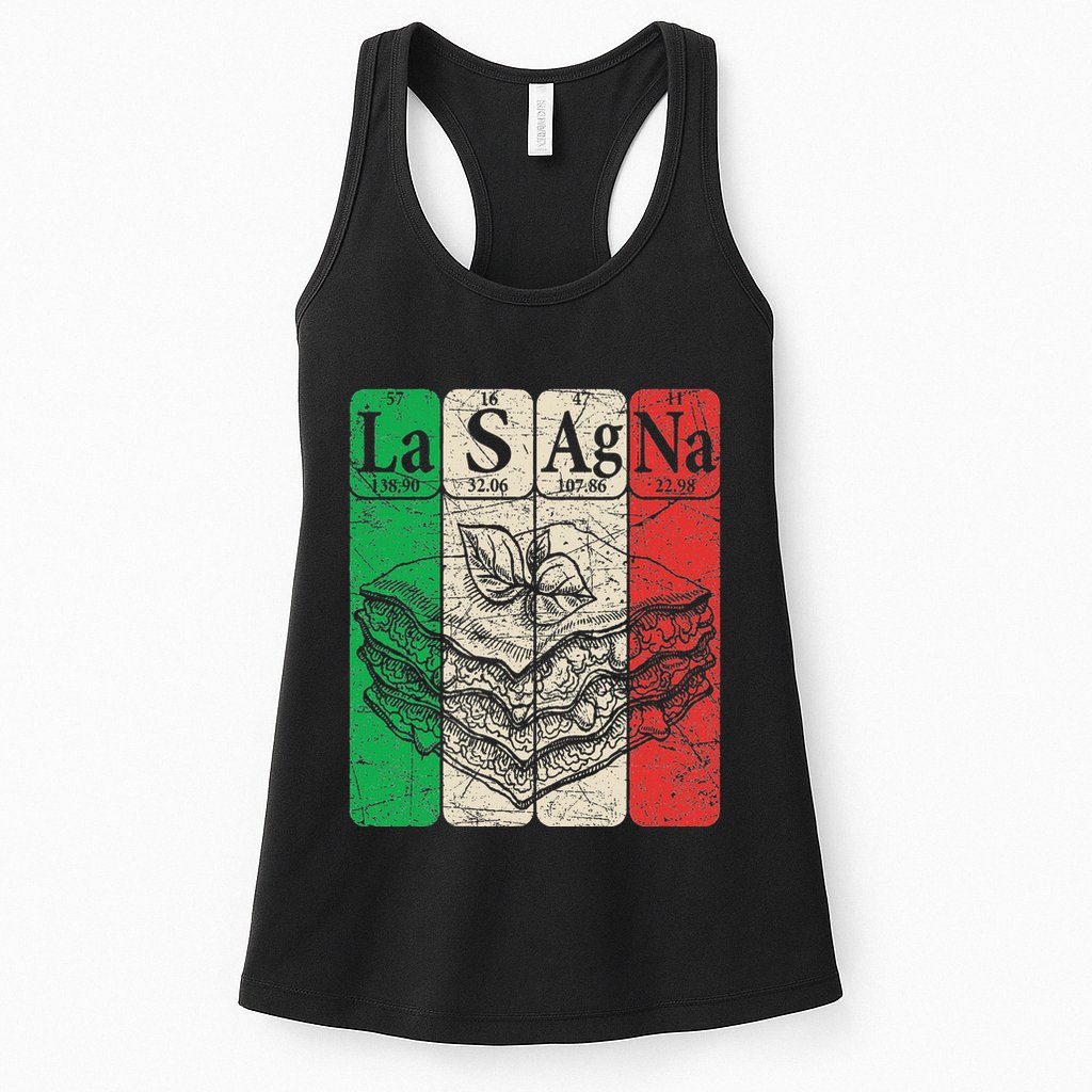 Italian Lasagna Periodic Table Elements Italian Flag Lasagna Womens Tank Top