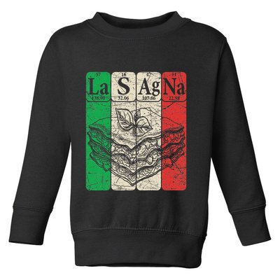 Italian Lasagna Periodic Table Elements Italian Flag Lasagna Toddler Sweatshirt