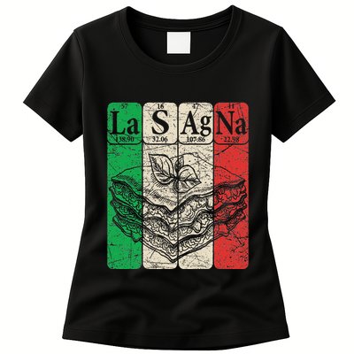 Italian Lasagna Periodic Table Elements Italian Flag Lasagna Womens T-Shirt