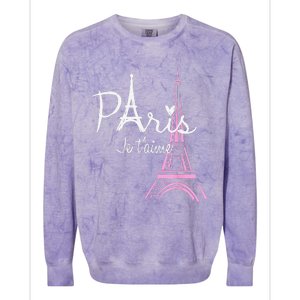 I Love Paris Eiffel Tower France French Souvenir Colorblast Crewneck Sweatshirt