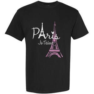 I Love Paris Eiffel Tower France French Souvenir Garment-Dyed Heavyweight T-Shirt