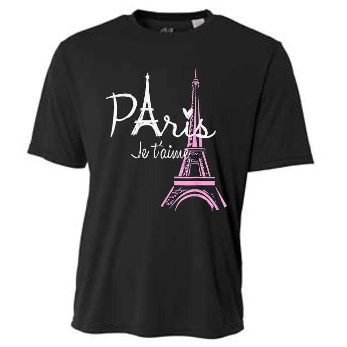 I Love Paris Eiffel Tower France French Souvenir Cooling Performance Crew T-Shirt