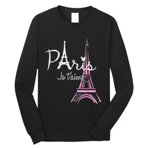 I Love Paris Eiffel Tower France French Souvenir Long Sleeve Shirt