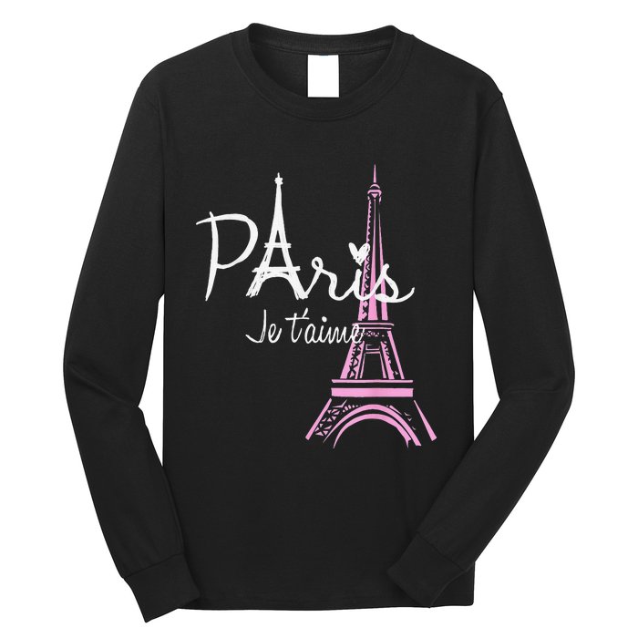 I Love Paris Eiffel Tower France French Souvenir Long Sleeve Shirt