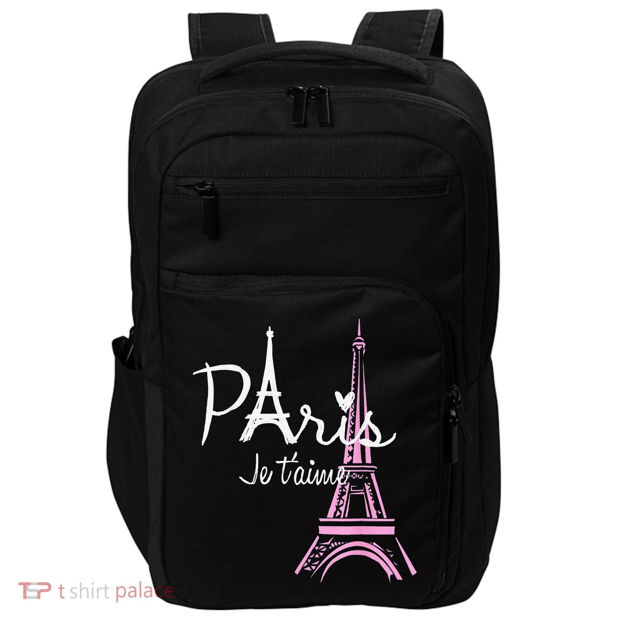 I Love Paris Eiffel Tower France French Souvenir Impact Tech Backpack