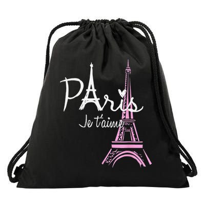 I Love Paris Eiffel Tower France French Souvenir Drawstring Bag