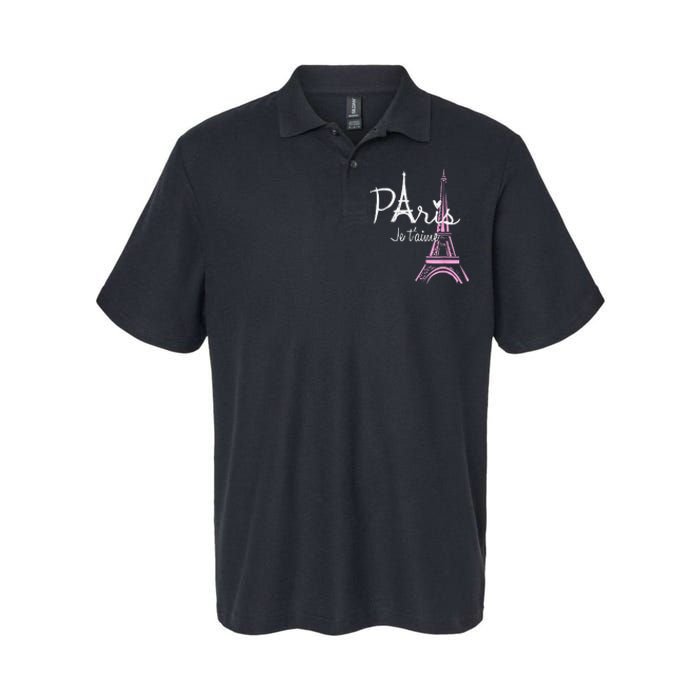 I Love Paris Eiffel Tower France French Souvenir Softstyle Adult Sport Polo