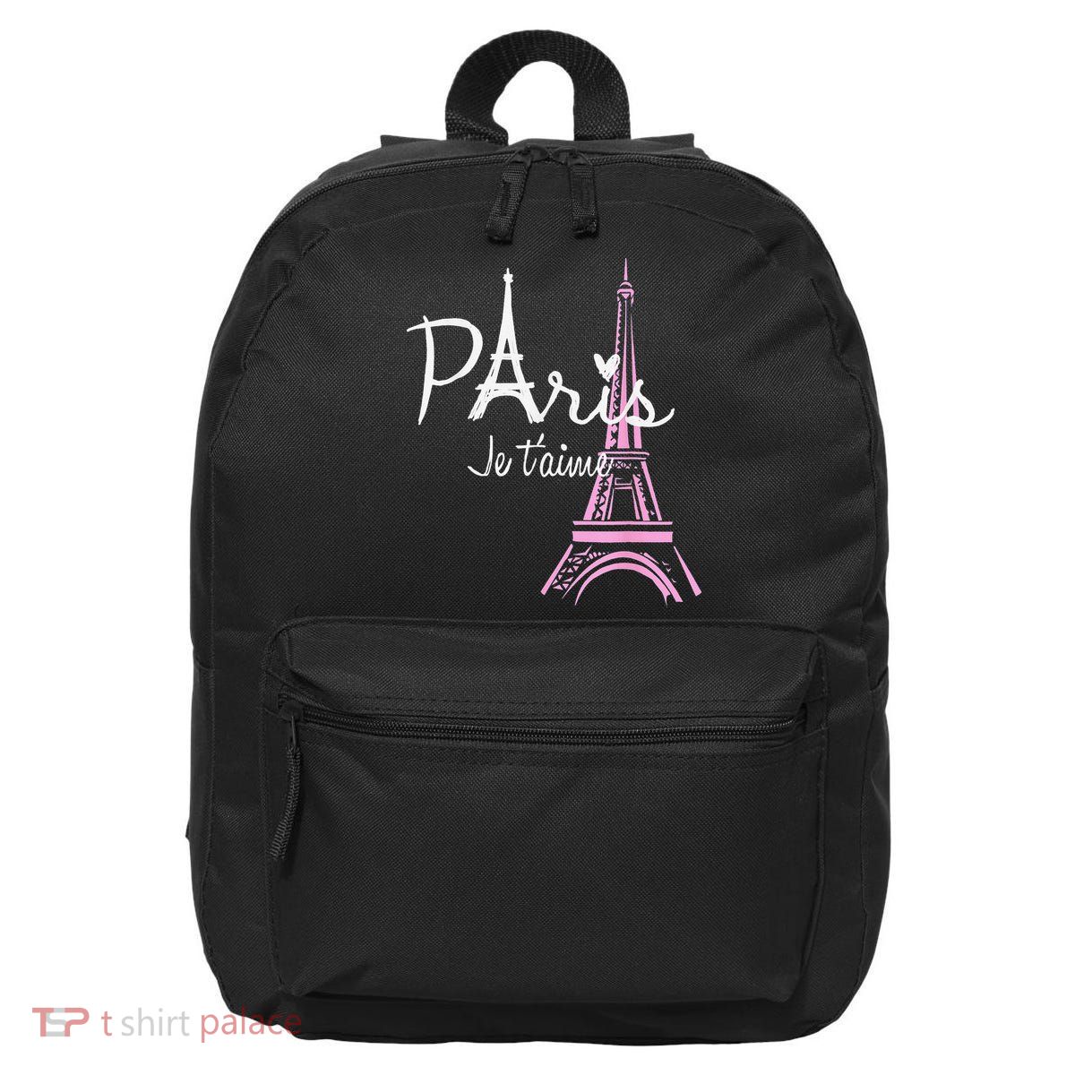 I Love Paris Eiffel Tower France French Souvenir 16 in Basic Backpack
