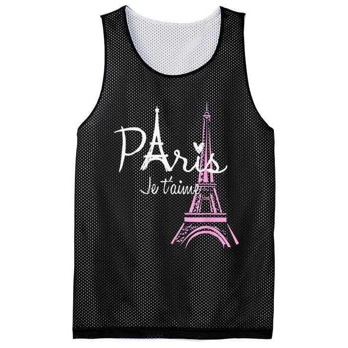 I Love Paris Eiffel Tower France French Souvenir Mesh Reversible Basketball Jersey Tank