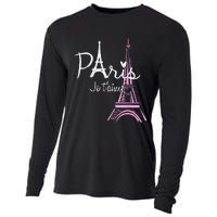 I Love Paris Eiffel Tower France French Souvenir Cooling Performance Long Sleeve Crew