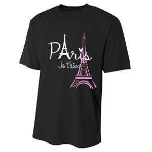 I Love Paris Eiffel Tower France French Souvenir Performance Sprint T-Shirt