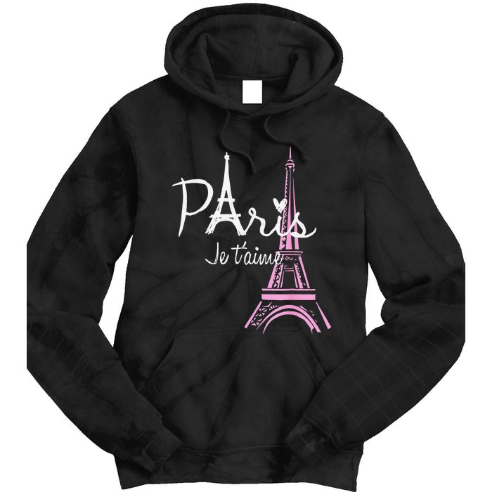 I Love Paris Eiffel Tower France French Souvenir Tie Dye Hoodie