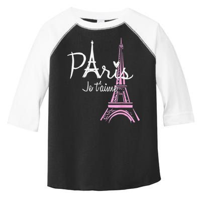 I Love Paris Eiffel Tower France French Souvenir Toddler Fine Jersey T-Shirt