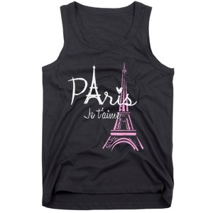 I Love Paris Eiffel Tower France French Souvenir Tank Top