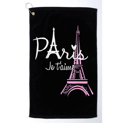 I Love Paris Eiffel Tower France French Souvenir Golf Towel