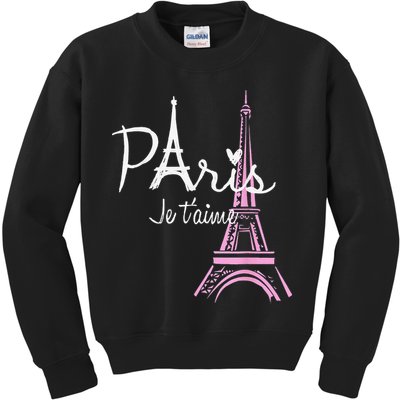 I Love Paris Eiffel Tower France French Souvenir Kids Sweatshirt
